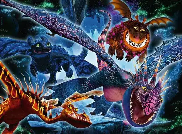 Ravensberger Matratzen Kinderpuzzle ab 6 Jahren - Leuchtende Dragons - 100 Teile Jubiläumsangebot