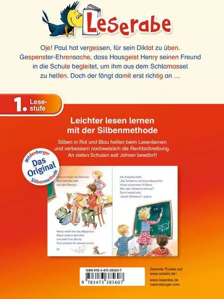 Ravensberger Matratzen Leserabe mit Mildenberger Silbenmethode: Das kleine Gespenst geht in die Schule Discount Store für neue Produkte