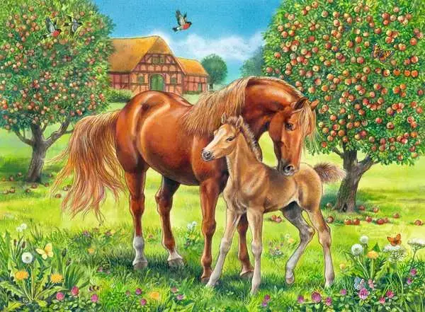Ravensberger Matratzen Kinderpuzzle ab 6 Jahren - Pferdeglück auf der Wiese - 100 Teile Günstiger Verkauf