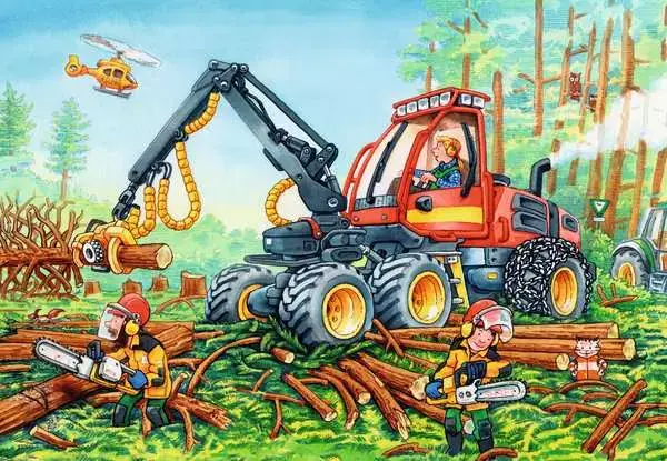 Ravensberger Matratzen Kinderpuzzle ab 4 Jahren - Bagger und Waldtraktor - 24 Teile Muttertagsangebot