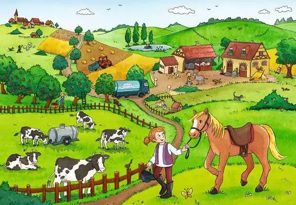 Ravensberger Matratzen Kinderpuzzle ab 3 Jahren - Fleißig auf dem Bauernhof - 12 Teile Fabrikladen