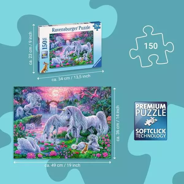 Ravensberger Matratzen Kinderpuzzle ab 7 Jahren - Einhörner im Abendrot - 150 Teile Fabrik Onlineshop