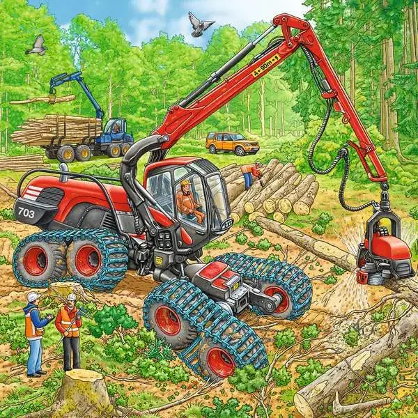 Ravensberger Matratzen Kinderpuzzle ab 5 Jahren - Große Maschinen - 49 Teile Tiefpreis