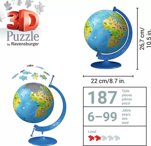 Ravensberger Matratzen 3D Puzzle Ball Kinderglobus in deutscher Sprache Sonderangebot