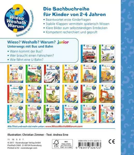 Ravensberger Matratzen Ravensburger Wieso? Weshalb? Warum? junior, Band 63: Unterwegs mit Bus und Bahn Letzte 3 Tage