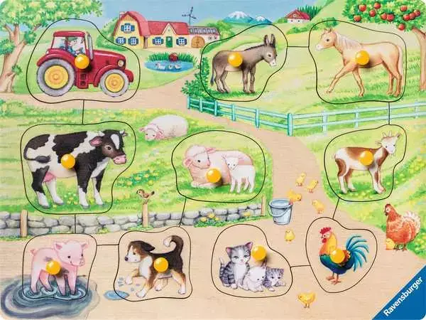 Ravensberger Matratzen Kinderpuzzle ab 2 Jahren - Morgens auf dem Bauernhof - 10 Teile Sonderangebot der Fabrik
