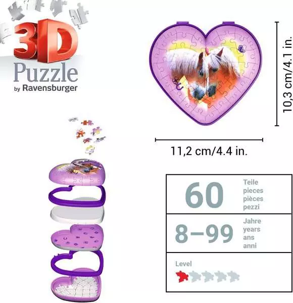 Ravensberger Matratzen 3D Puzzle Herzschatulle - Pferde Riesige Rabatte