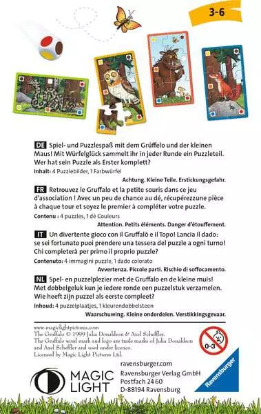 Ravensberger Matratzen Der Grüffelo Würfelpuzzle - Reisespiel ab 3 Jahren Kostenloser Versand international