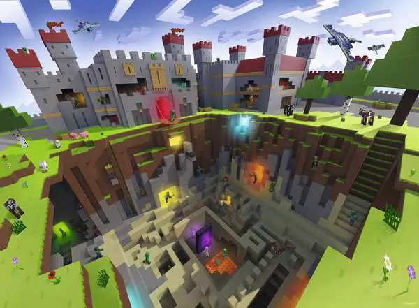 Ravensberger Matratzen Kinderpuzzle ab 9 Jahren - Minecraft Cutaway - 300 Teile Speichern exportieren