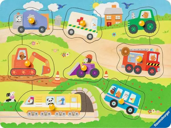 Ravensberger Matratzen Kinderpuzzle ab 2 Jahren - Lieblingsfahrzeuge - 8 Teile 50% Rabatt für begrenzte Zeit