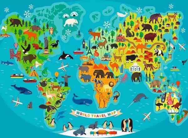 Ravensberger Matratzen Kinderpuzzle ab 7 Jahren - Tierische Weltkarte - 150 Teile Verkauf