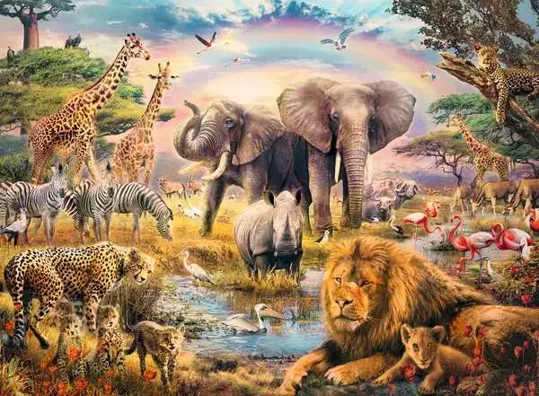 Ravensberger Matratzen Kinderpuzzle ab 6 Jahren - Afrikanische Savanne - 100 Teile Räumungsverkauf