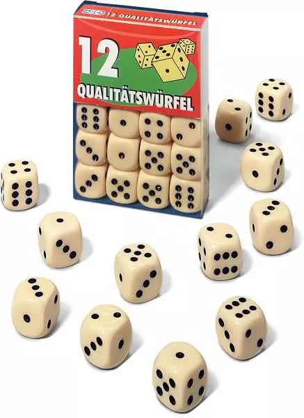 Ravensberger Matratzen 12 Qualitätswürfel in Klarsichtbox - Würfelspiel ab 8 Jahren Discount Store für neue Produkte