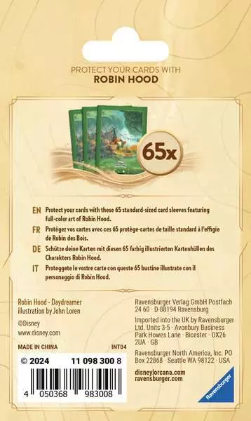 Ravensberger Matratzen Disney Lorcana: Die Tintenlande - Kartenhüllen Robin Hood Clearance-Verkauf