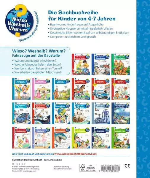 Ravensberger Matratzen Ravensburger Wieso? Weshalb? Warum?, Band 7: Fahrzeuge auf der Baustelle Verkauf