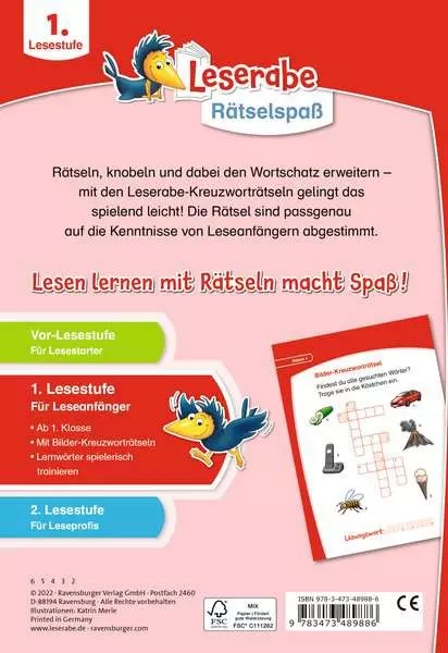 Ravensberger Matratzen Leserabe: Kreuzworträtsel zum Lesenlernen (1. Lesestufe) Hotsell
