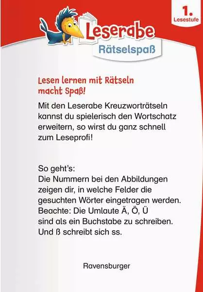 Ravensberger Matratzen Leserabe: Kreuzworträtsel zum Lesenlernen (1. Lesestufe) Hotsell