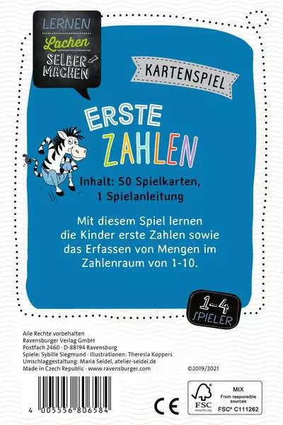 Ravensberger Matratzen Lernen Lachen Selbermachen: Erste Zahlen - Kartenspiel ab 5 Jahren Schlussverkauf