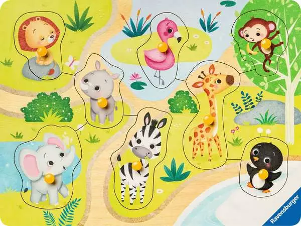 Ravensberger Matratzen Kinderpuzzle ab 2 Jahren - Unterwegs im Zoo - 8 Teile Limitierter Zeitrabatt