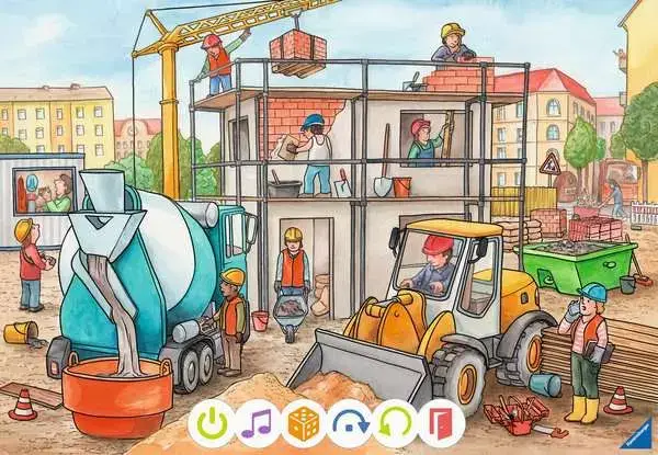 Ravensberger Matratzen Kinderpuzzle ab 3 Jahren - tiptoi® Puzzle für kleine Entdecker: Baustelle - 12 Teile Großer Ausverkauf