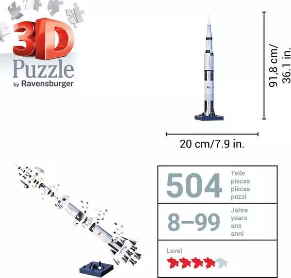 Ravensberger Matratzen 3D Puzzle Apollo Saturn V Rakete Online Outlet