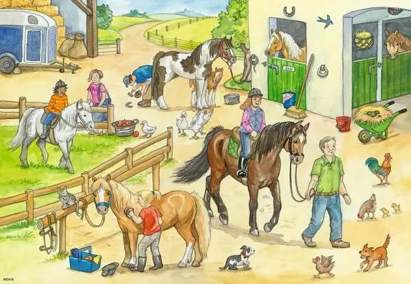 Ravensberger Matratzen Kinderpuzzle ab 4 Jahren - Auf dem Pferdehof - 24 Teile Neuheiten