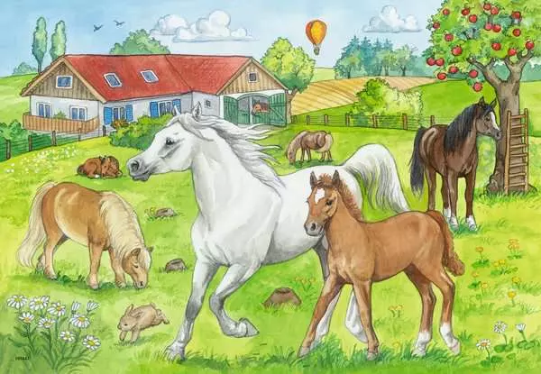 Ravensberger Matratzen Kinderpuzzle ab 4 Jahren - Auf dem Pferdehof - 24 Teile Neuheiten