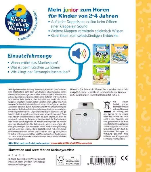 Ravensberger Matratzen Ravensburger Wieso? Weshalb? Warum? Mein junior zum Hören, Band 2: Einsatzfahrzeuge Letzte 2 Tage