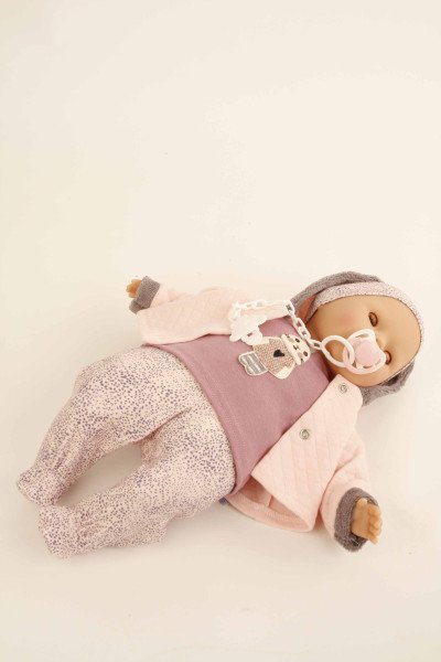 Schildkröt Manufaktur Baby Amy 45 cm mit Schnuller, Malhaar, braune Schlafaugen, Kleidung winterlich Saisonale Angebote