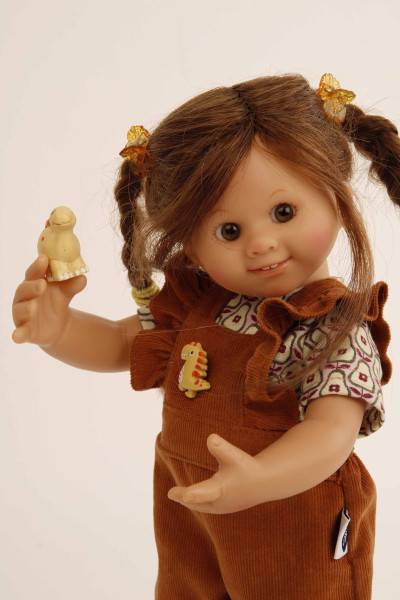 Schildkröt Manufaktur Puppe Müller-Wichtel Paula 30 cm braune Haare, Kleidung Dino Tiefpreis