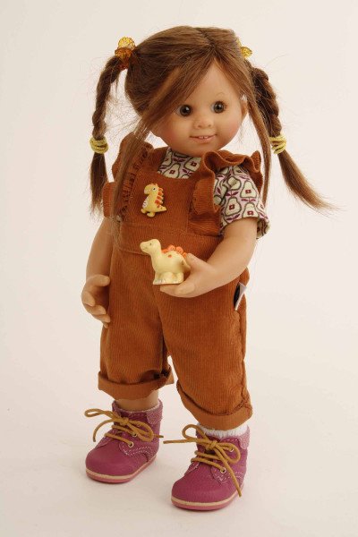 Schildkröt Manufaktur Puppe Müller-Wichtel Paula 30 cm braune Haare, Kleidung Dino Tiefpreis