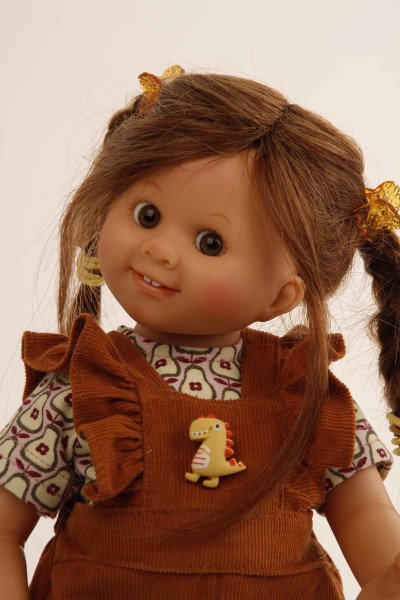 Schildkröt Manufaktur Puppe Müller-Wichtel Paula 30 cm braune Haare, Kleidung Dino Tiefpreis