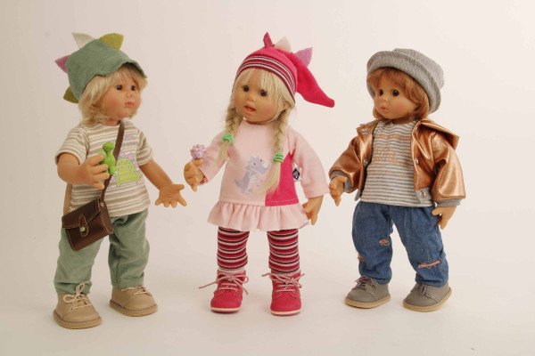 Schildkröt Manufaktur Puppe Müller-Wichtel Willy 30 cm blonde Haare, Kleidung Dino Flash Sale