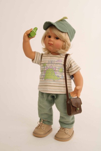 Schildkröt Manufaktur Puppe Müller-Wichtel Willy 30 cm blonde Haare, Kleidung Dino Flash Sale
