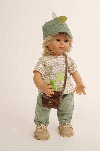 Schildkröt Manufaktur Puppe Müller-Wichtel Willy 30 cm blonde Haare, Kleidung Dino Flash Sale