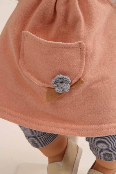 Schildkröt Manufaktur Puppe Schlummerle 37 cm braune Haare, blaue Schlafaugen, Kleidung rose/weiss/bleu Online Shopping