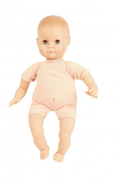 Schildkröt Manufaktur Puppe Schlummerle 32 cm mit Malhaar und blauen Schlafaugen, Overall weiß/grau Discount Store für neue Produkte