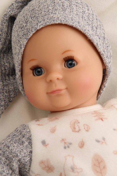 Schildkröt Manufaktur Kleidung zu Puppe Schlummerle 32 cm, Nickyoverall weiss/blau Valentinstagsangebot