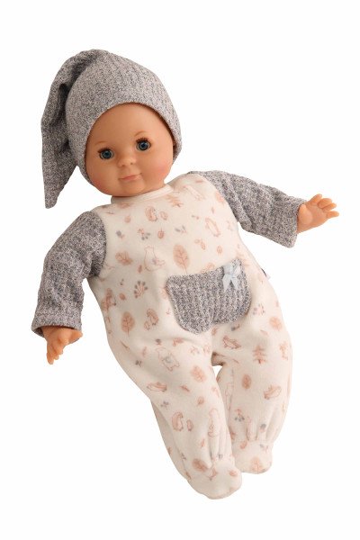 Schildkröt Manufaktur Kleidung zu Puppe Schlummerle 32 cm, Nickyoverall weiss/blau Valentinstagsangebot