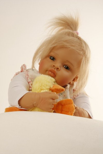 Schildkröt Manufaktur Baby Melissa 50 cm von Natali Blick blonde Haare, Kleidung pink/weiss-Copy VIP-Rabatte