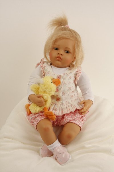 Schildkröt Manufaktur Baby Melissa 50 cm von Natali Blick blonde Haare, Kleidung pink/weiss-Copy VIP-Rabatte