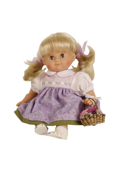 Schildkröt Manufaktur Kleidung zu Puppe Schlummerle 32 cm, Sommerkleid weiss/lila Letzte 2 Tage