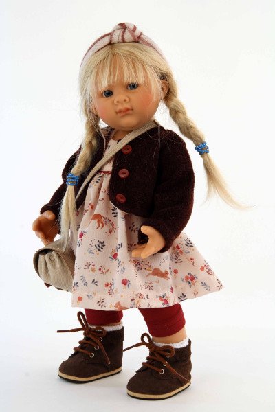 Schildkröt Manufaktur Puppe Müller-Wichtel Maja 30 cm blonde Haare, Kleidung rose/braun Letzter Tag