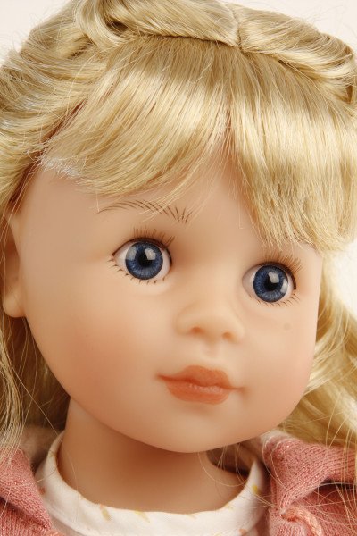Schildkröt Manufaktur Stehpuppe Yella 46 cm blonde Haare, Kleidung rose/weiss/blau Super Rabatt