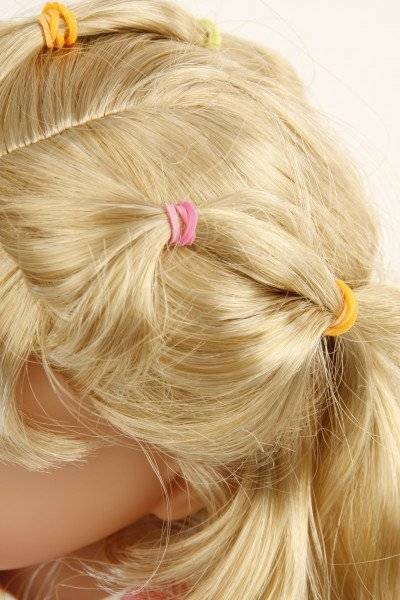 Schildkröt Manufaktur Stehpuppe Yella 46 cm blonde Haare, Kleidung rose/weiss/blau Super Rabatt