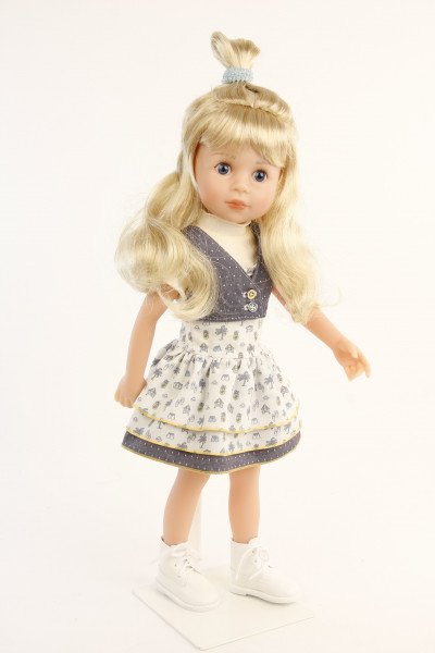 Schildkröt Manufaktur Stehpuppe Yella 46 cm blonde Haare, Kleidung weiss/blau Riesige Rabatte