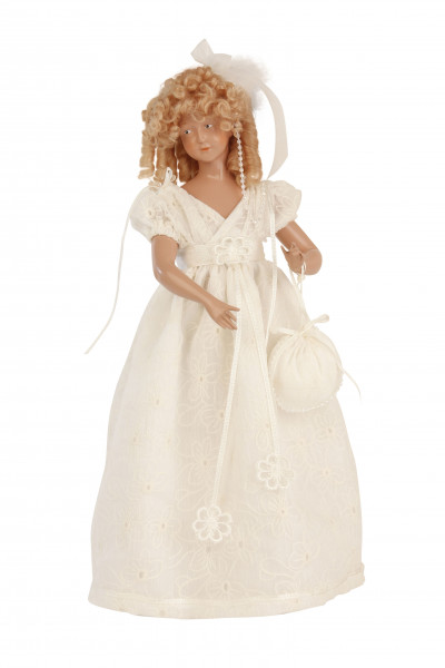 Schildkröt Manufaktur Kleidung zu Modepuppe 38 cm Spitzenkleid weiss Kostenloser Versand international