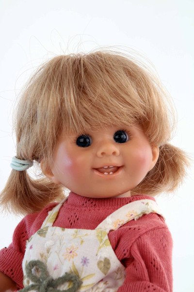 Schildkröt Manufaktur Puppe Müller-Wichtel Ida 25 cm blonde Haare, Blumenoverall zollfrei