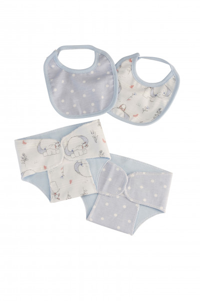 Schildkröt Manufaktur Kleidung Windel/Latz bleu zu Puppe 32 -52 cm Günstig kaufen