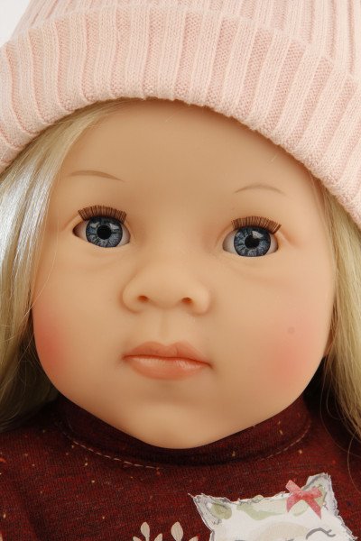Schildkröt Manufaktur Puppe Elli 52 cm blonde Haare, blaue Schlafaugen, Kleidung winterlich Sonderangebote